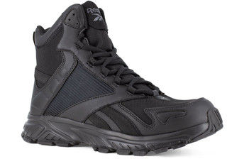 The Reebok Hyperium Tactical 6'' black tactical boot features a soft toe.